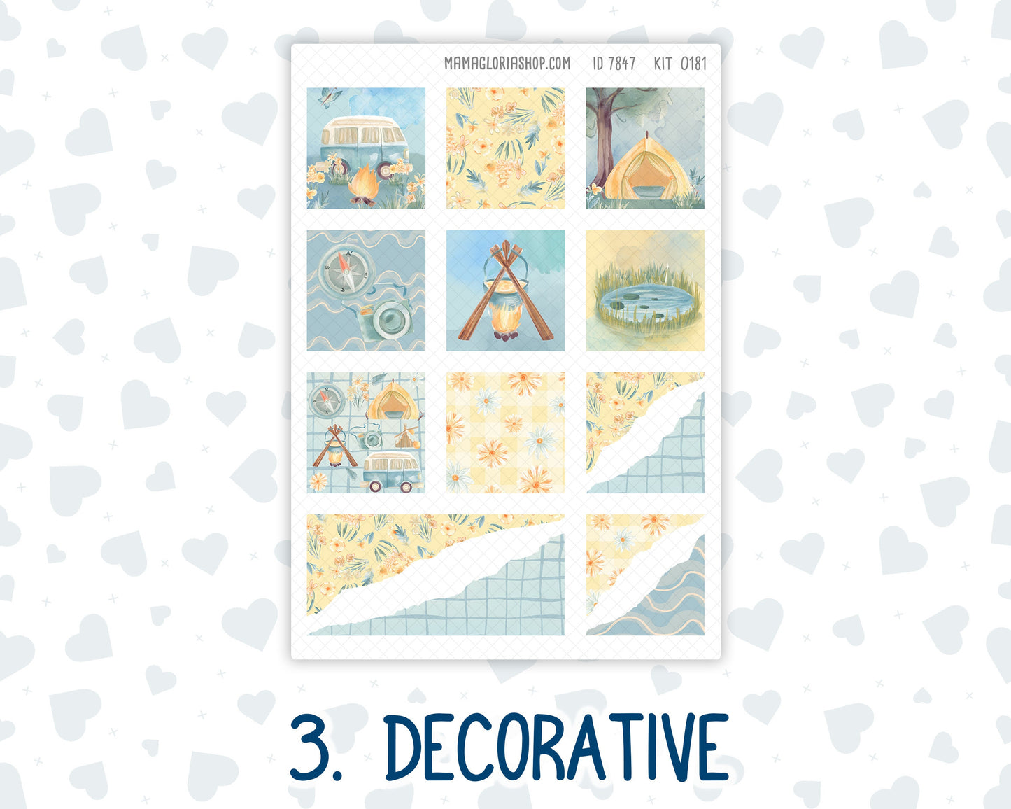Kit 0181 Hobonichi Cousin – Weekly Kit – 1.3” Wide Columns - Camping - August - Summer