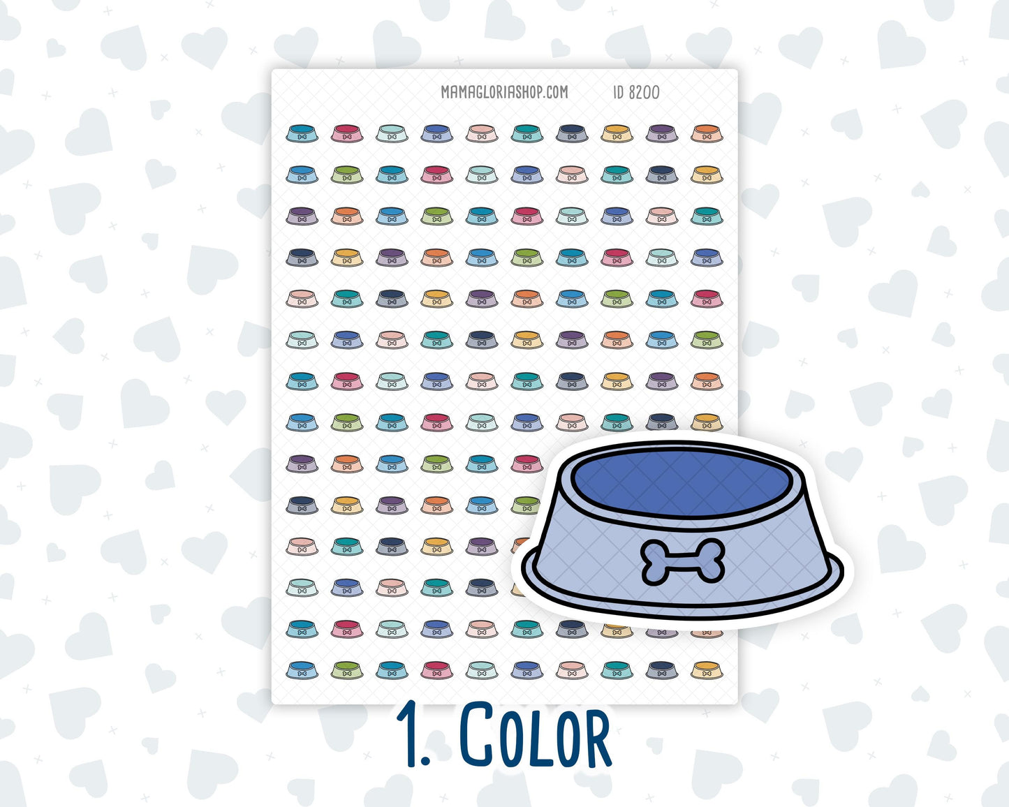 Pet Bowl - Dog Food - Doodle Icon Sticker
