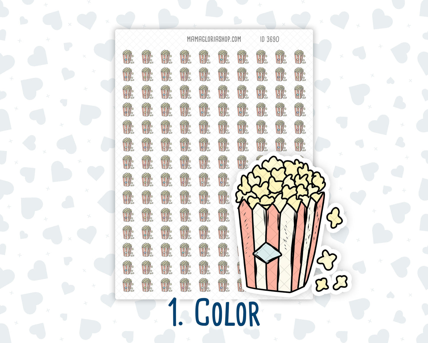 Movie Night - Popcorn - Doodle Icon Sticker