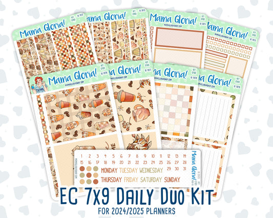 Kit 0183 - 7x9 Daily Duo - Natl. Coffee Day - September- Autumn - Planner