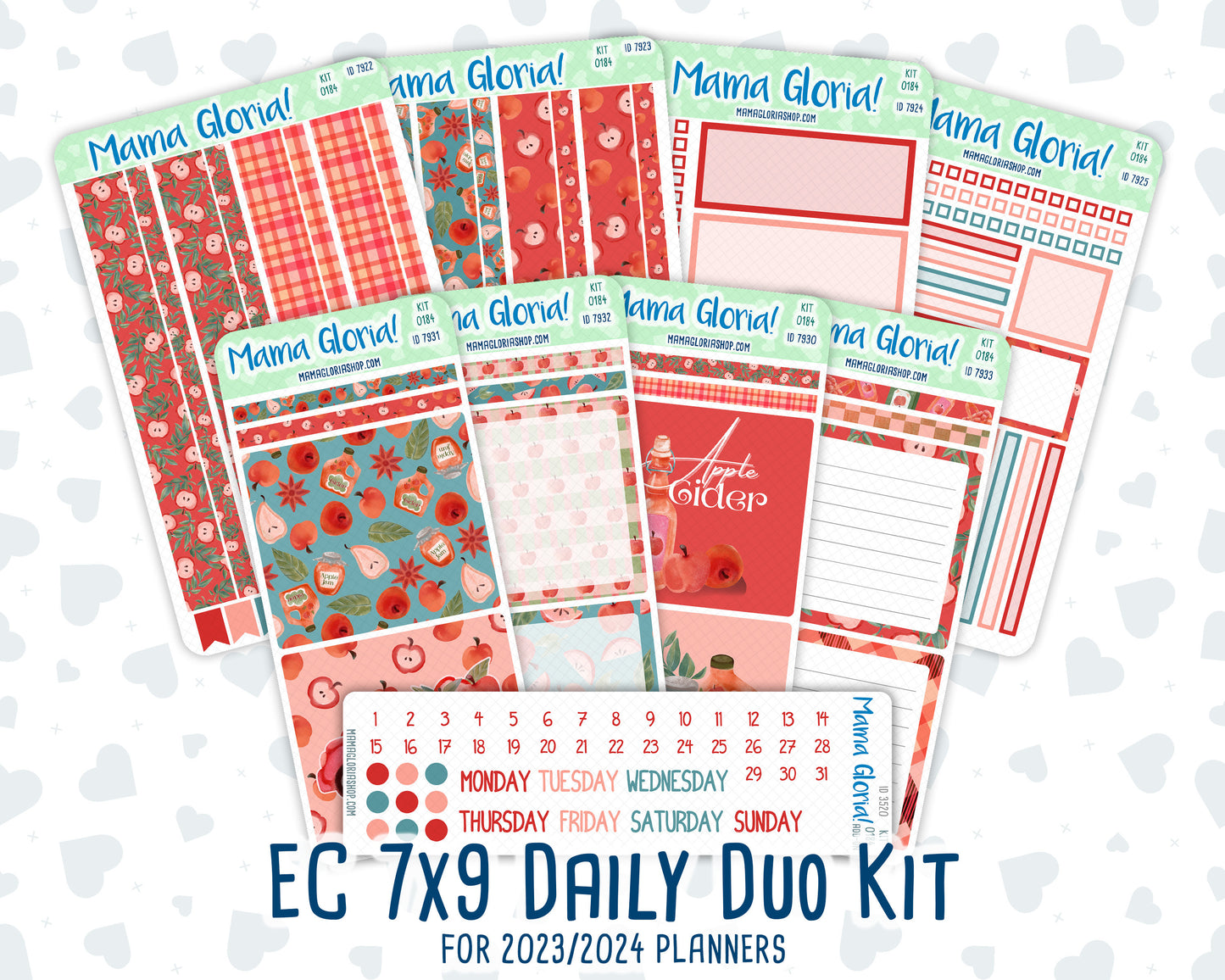 Kit 0184 - 7x9 Daily Duo - Apple Cider - September- Autumn - Planner