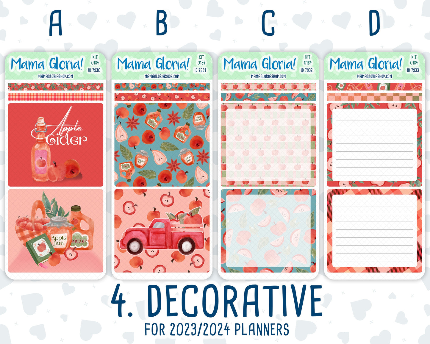 Kit 0184 - 7x9 Daily Duo - Apple Cider - September- Autumn - Planner