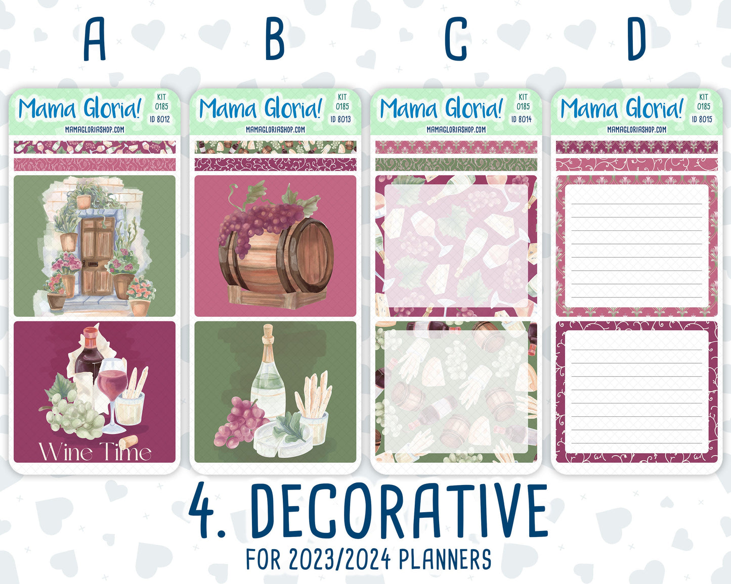 Kit 0185 - 7x9 Daily Duo - Wine Time - September- Autumn - Planner