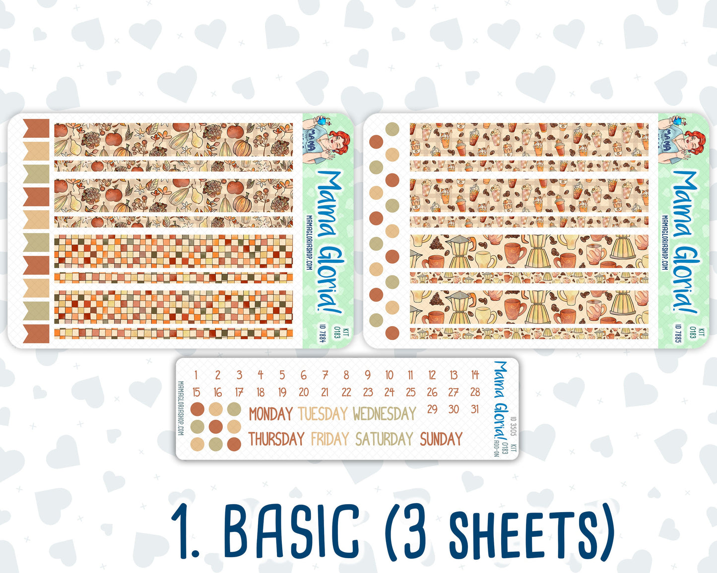 Kit 0183 - A5 Daily Duo - Natl. Coffee Day - September - Autumn- Planner