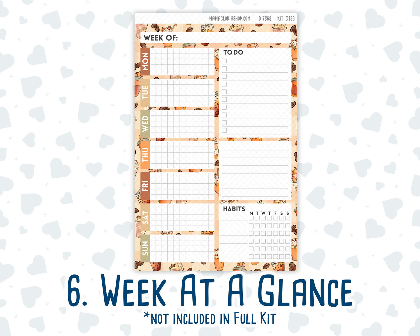 Kit 0183 - A5 Daily Duo - Natl. Coffee Day - September - Autumn- Planner