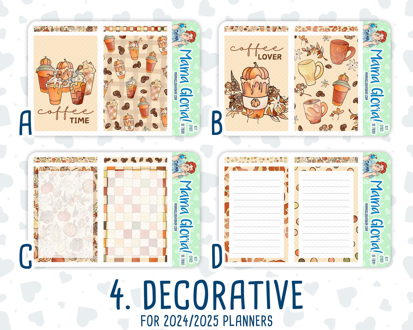 Kit 0183 - A5 Daily Duo - Natl. Coffee Day - September - Autumn- Planner