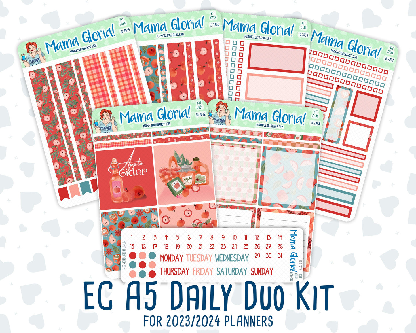 Kit 0184 - A5 Daily Duo - Apple Cider - September - Autumn- Planner
