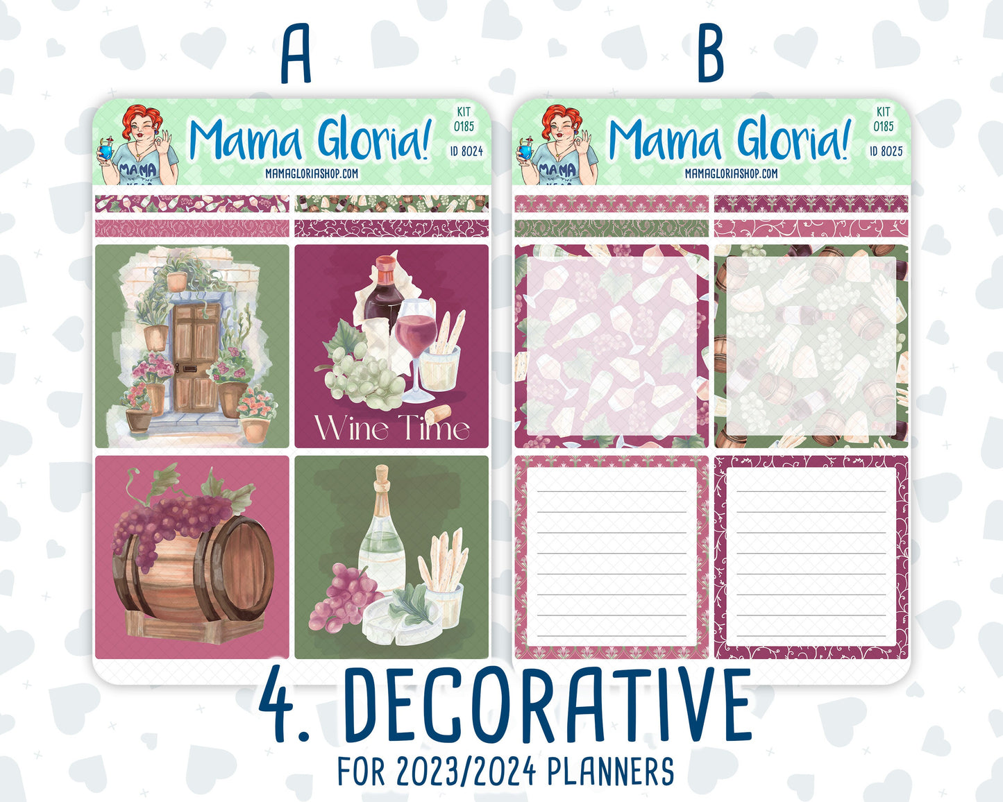 Kit 0185 - A5 Daily Duo - Wine Time - September - Autumn- Planner