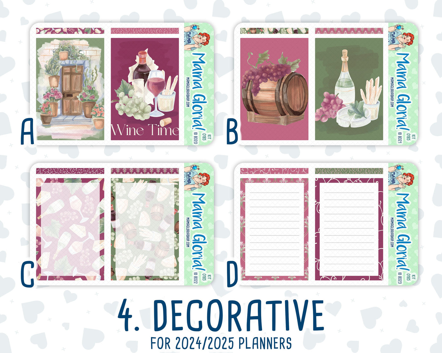 Kit 0185 - A5 Daily Duo - Wine Time - September - Autumn- Planner