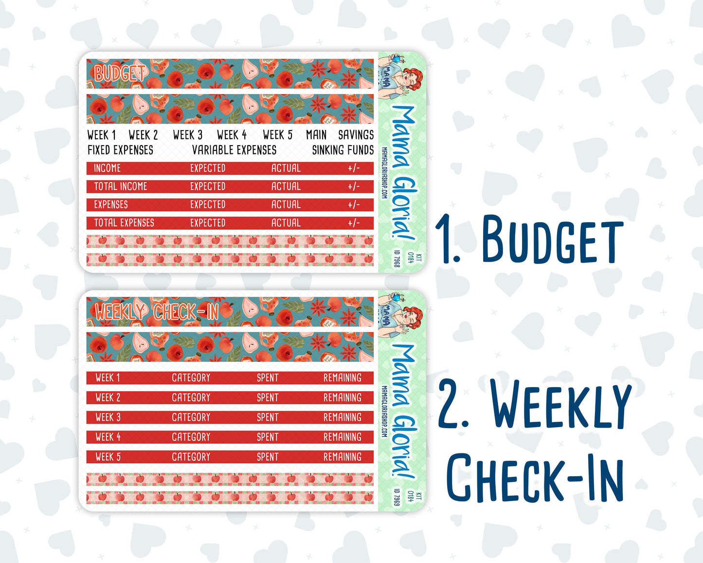 Kit 0184- Budget - Apple Cider - For 7x9 & A5 Planners - Notebooks