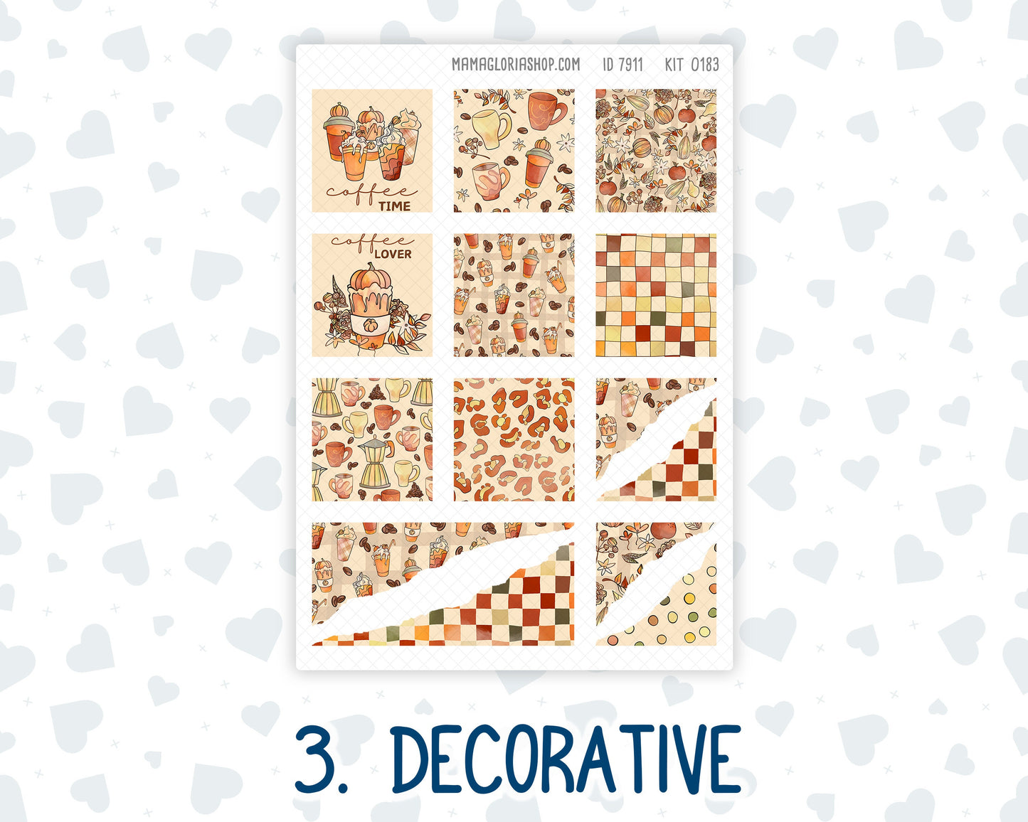 Kit 0183 Hobonichi Cousin – Weekly Kit – 1.3” Wide Columns - Natl.Coffee Day - September- Autumn
