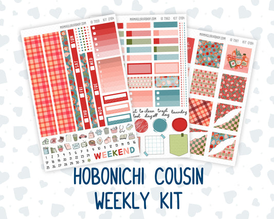 Kit 0184 Hobonichi Cousin – Weekly Kit – 1.3” Wide Columns - Apple Cider - September- Autumn