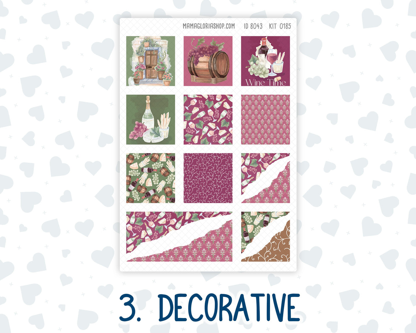 Kit 0185 Hobonichi Cousin – Weekly Kit – 1.3” Wide Columns - Wine Time - September- Autumn