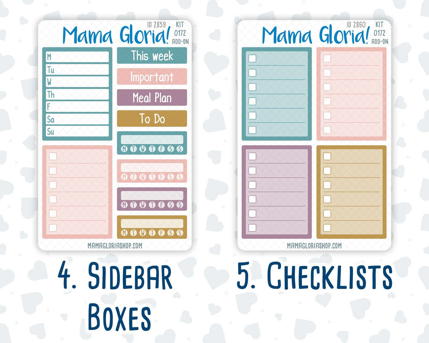 Kit 0172 Add Ons - Mosaic - Planner Stickers - Kit 2024