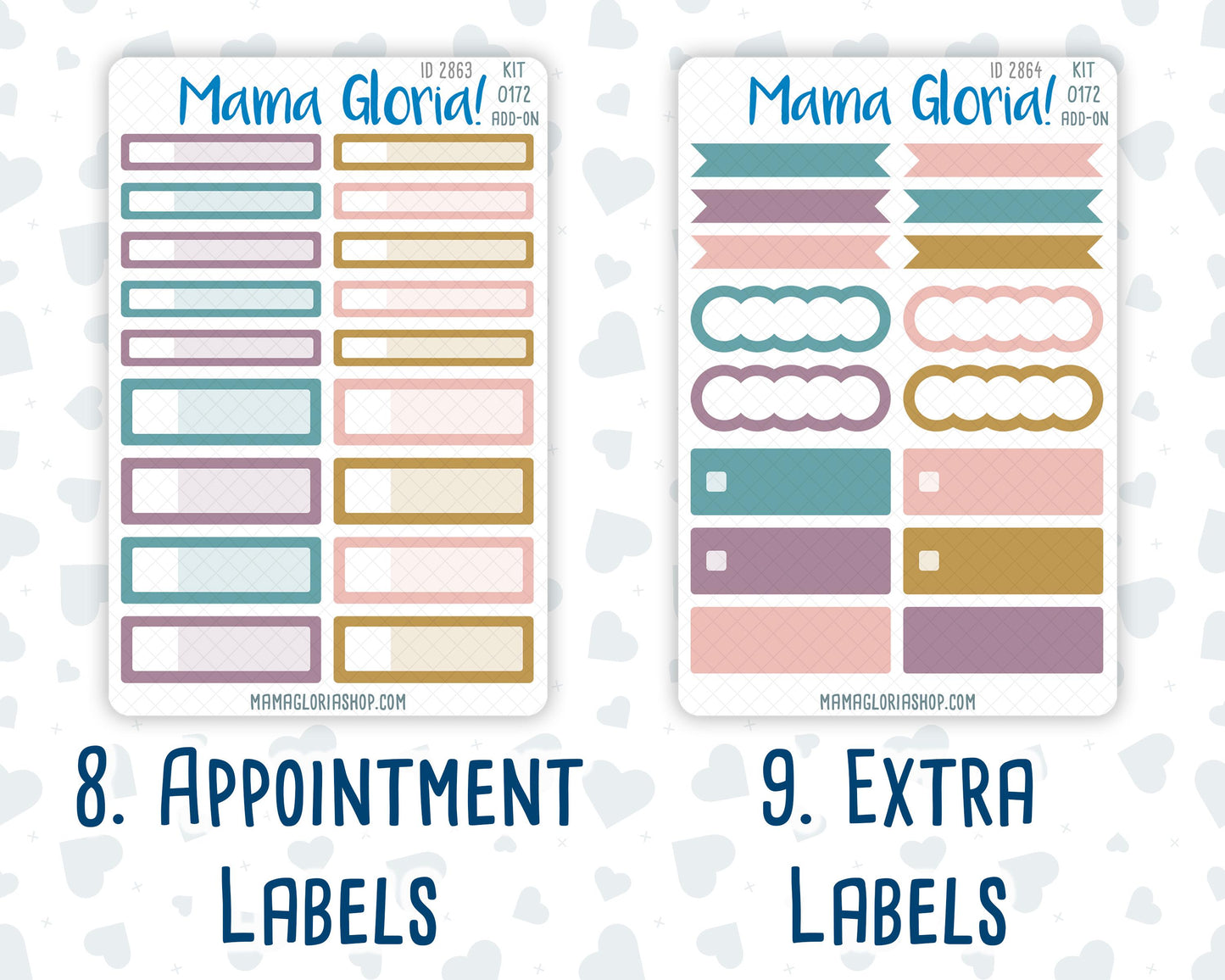 Kit 0172 Add Ons - Mosaic - Planner Stickers - Kit 2024