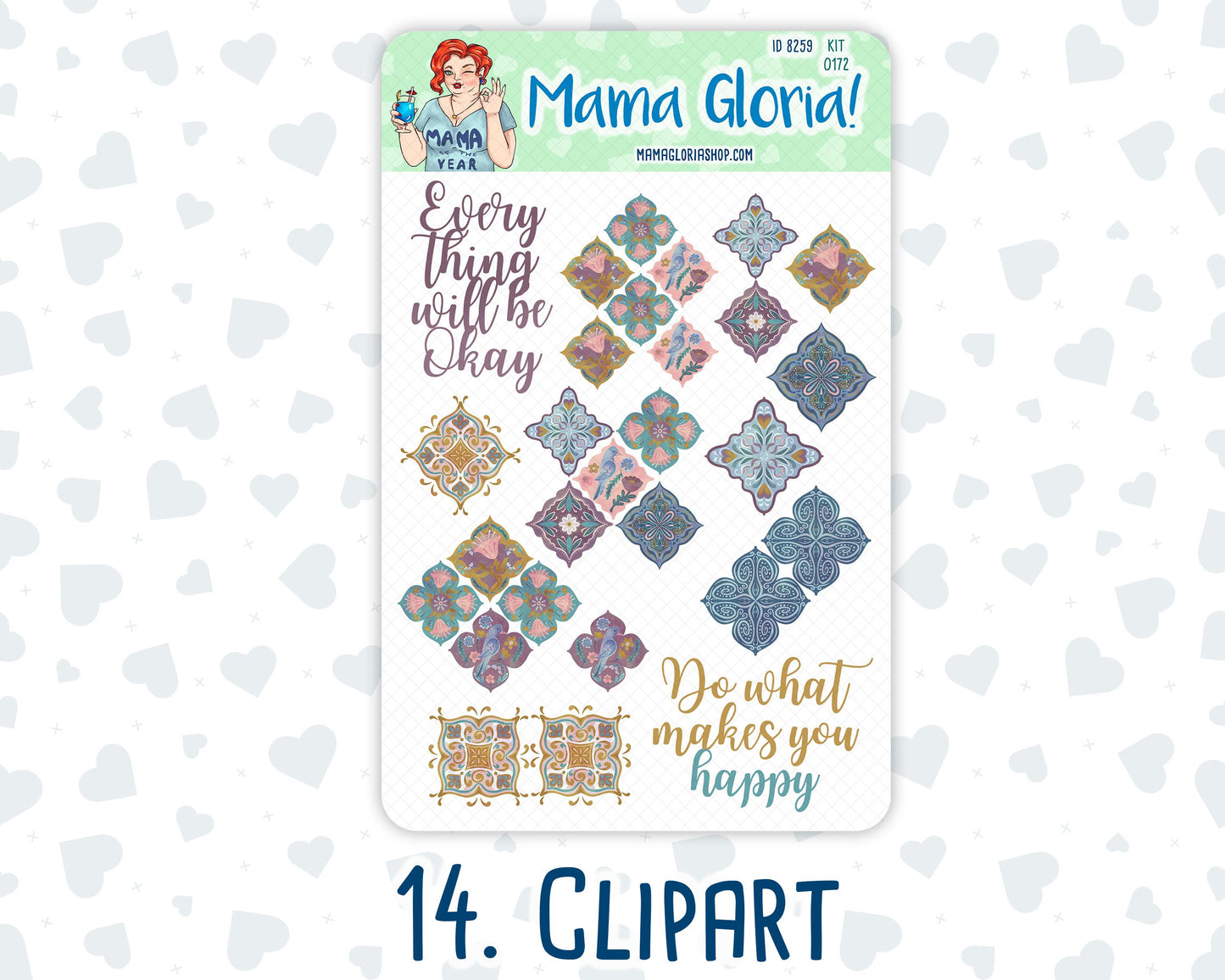 Kit 0172 Add Ons - Mosaic - Planner Stickers - Kit 2024