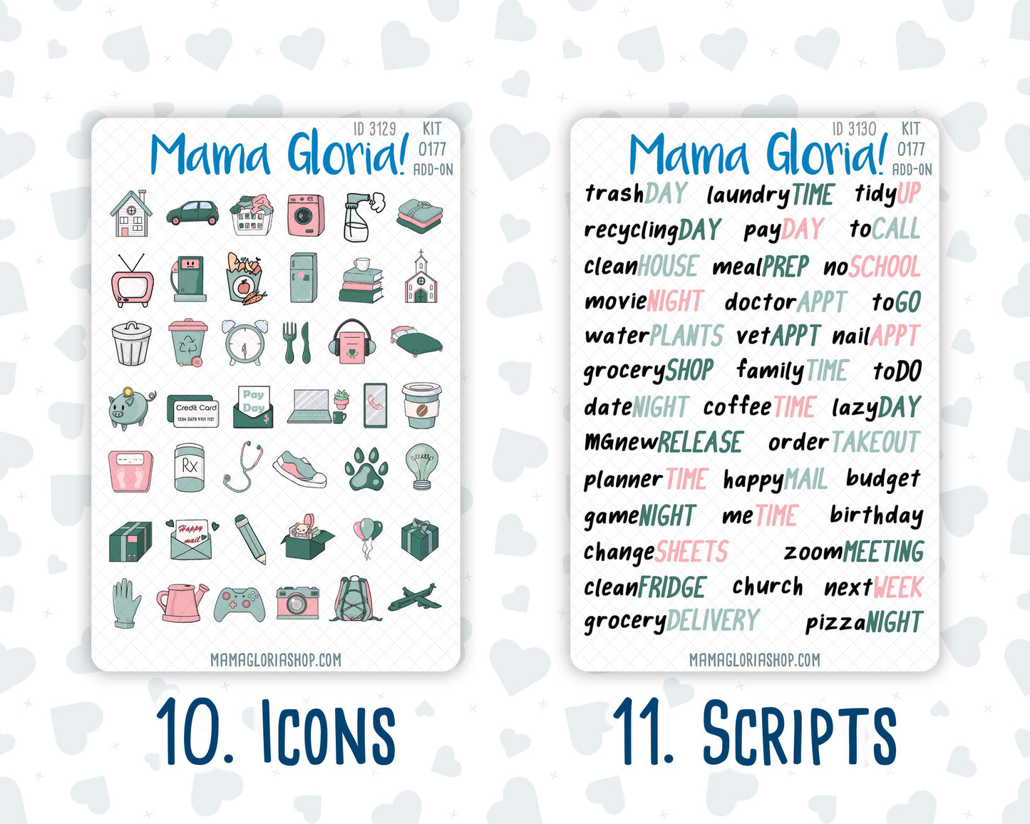 Kit 0177 Add Ons - Books&Roses- Planner Stickers - Kit 2024