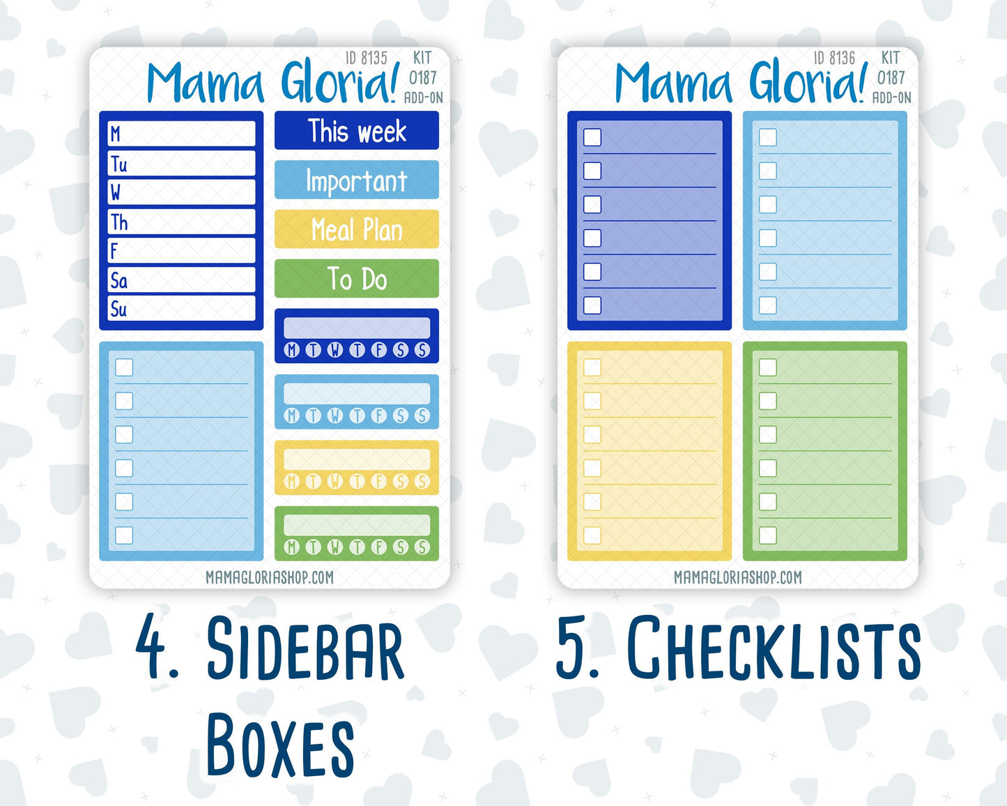 Kit 0187 Add Ons - Mosaic&Lemon- Planner Stickers - Kit 2024