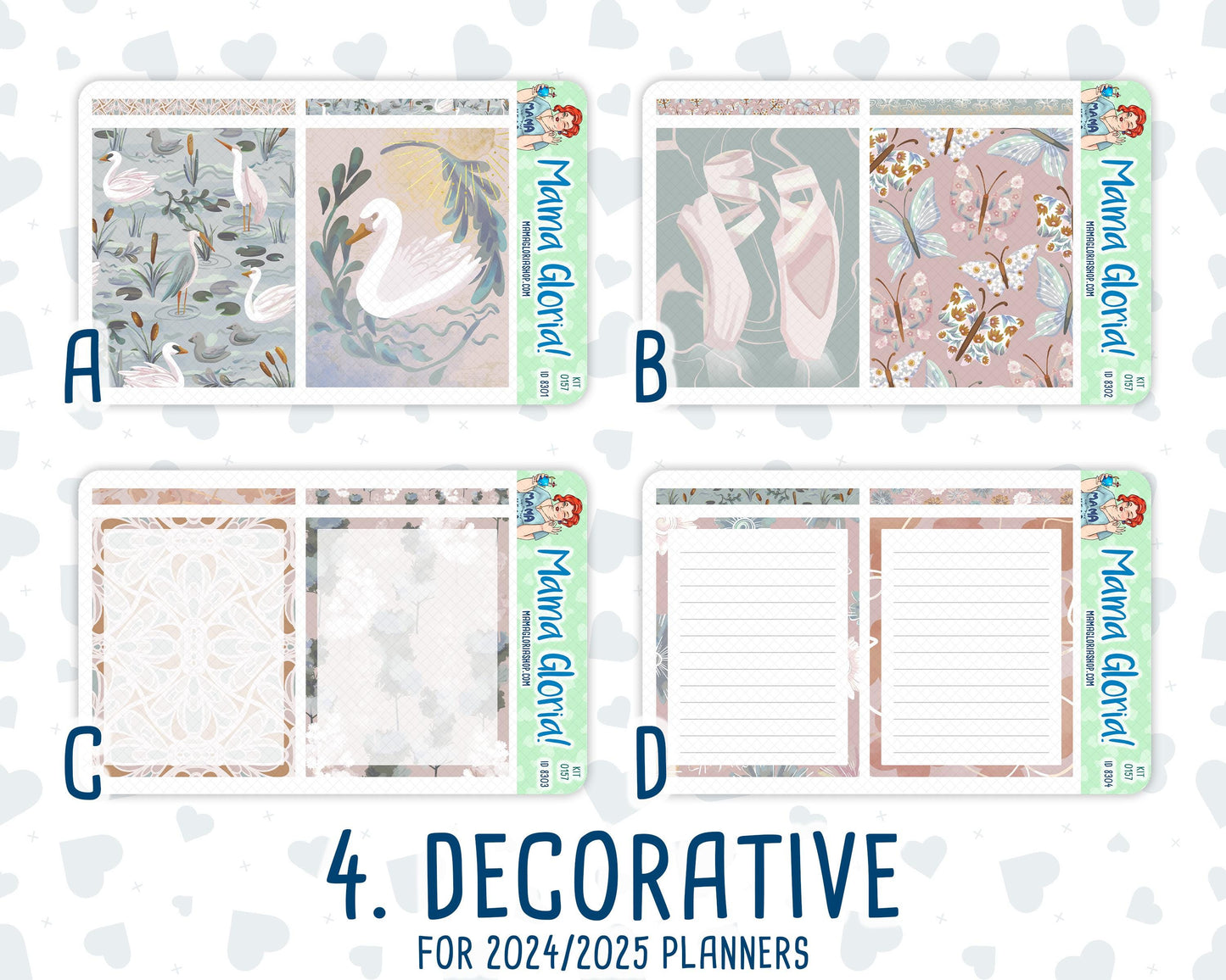 Kit 0157 - 7x9 Daily Duo - Swan Lake - Planner