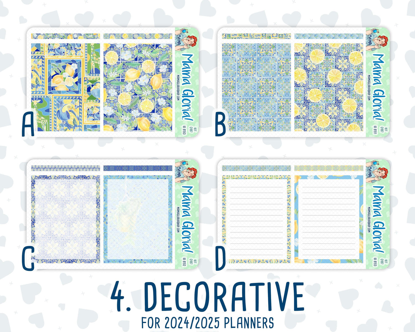 Kit 0187 - 7x9 Daily Duo - Lemon&Mosaic - Planner