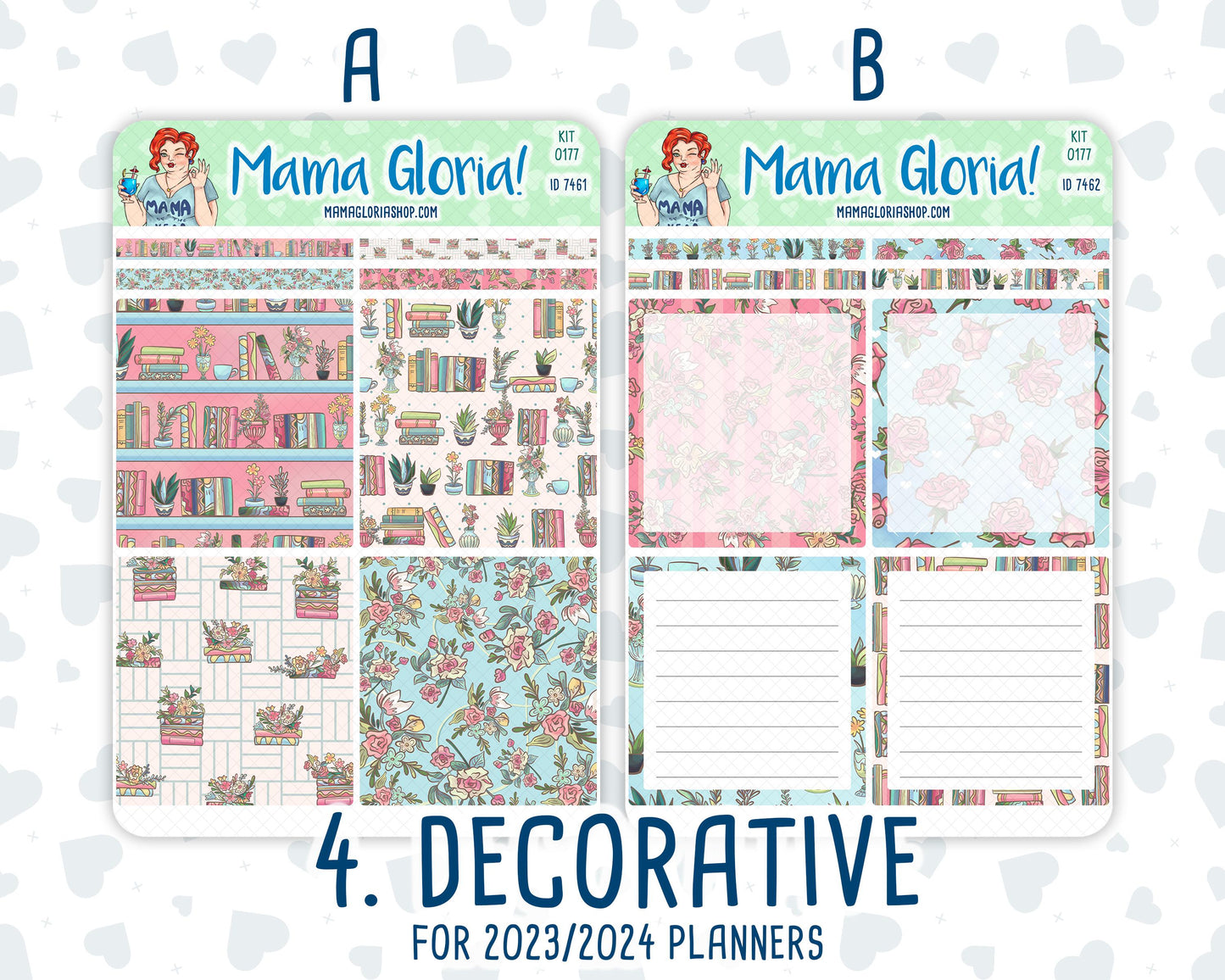 Kit 0177 - A5 Daily Duo - Books&Roses - Planner