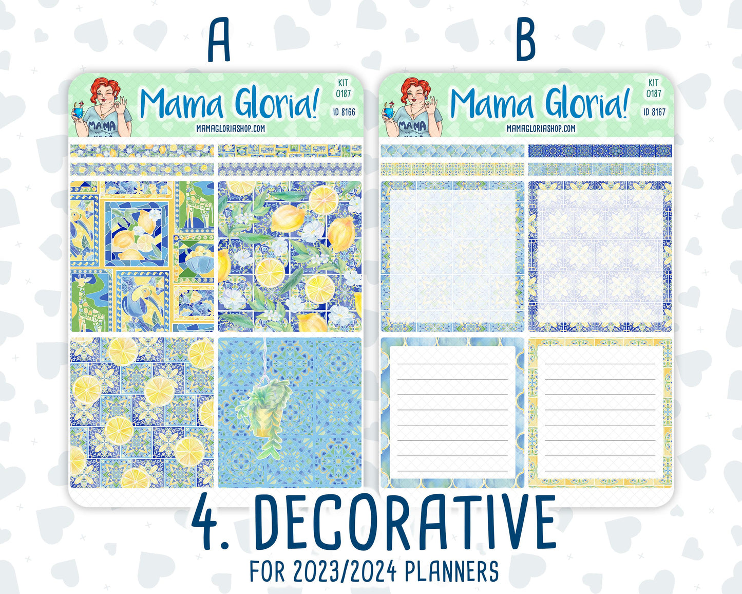 Kit 0187 - A5 Daily Duo - Lemon&Mosaic - Planner
