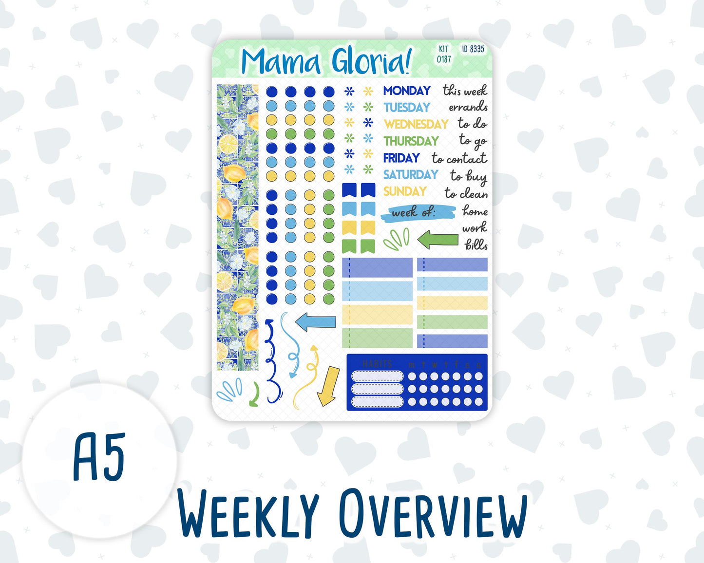 Kit 0187 - A5 Daily Duo - Lemon&Mosaic - Planner