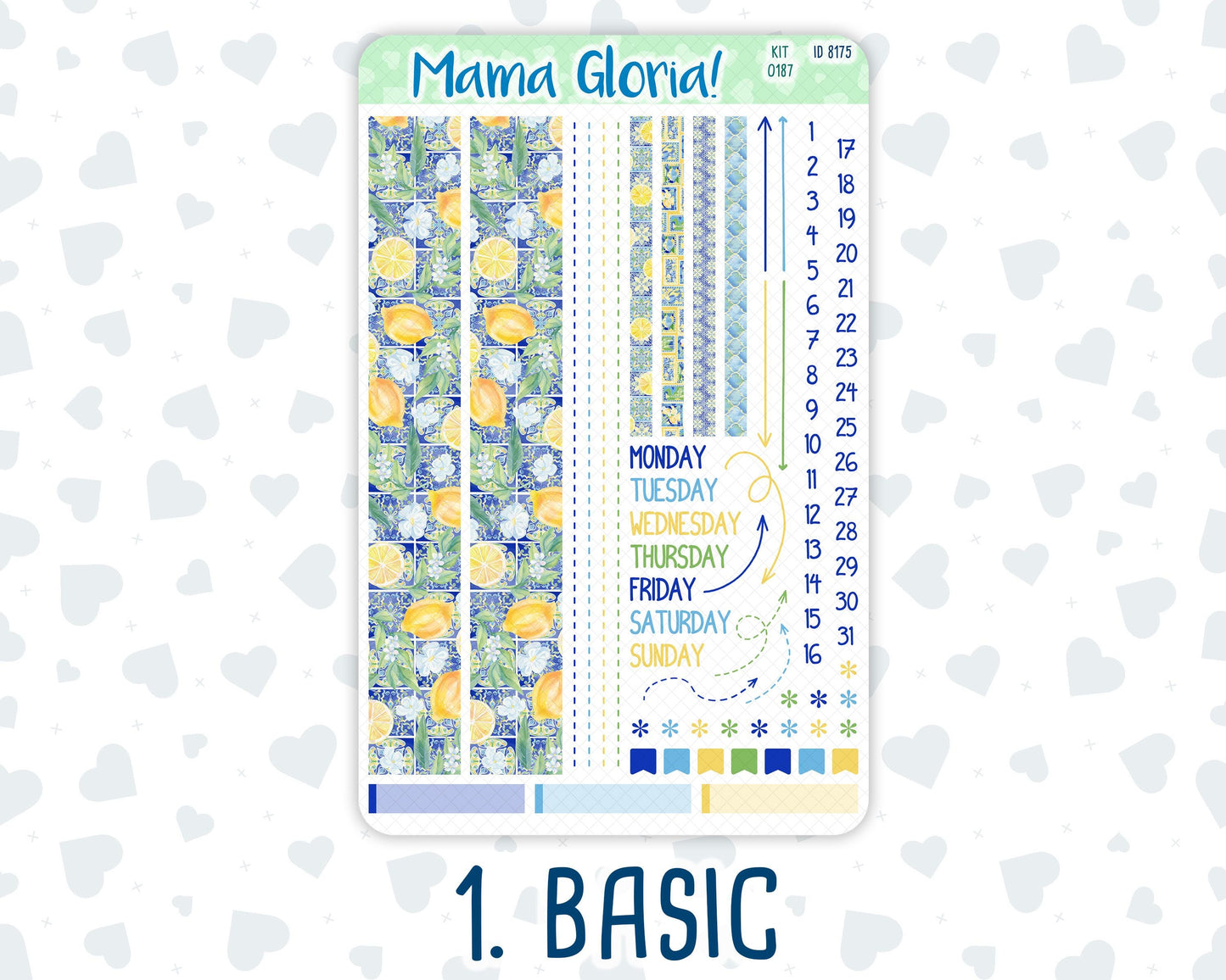 Kit 0187 - 7x9 Compact Vertical - Lemon&Mosaic - Weekly