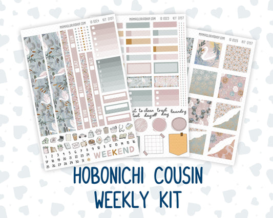 Kit 0157 Hobonichi Cousin – Weekly Kit – 1.3” Wide Columns - Swan Lake