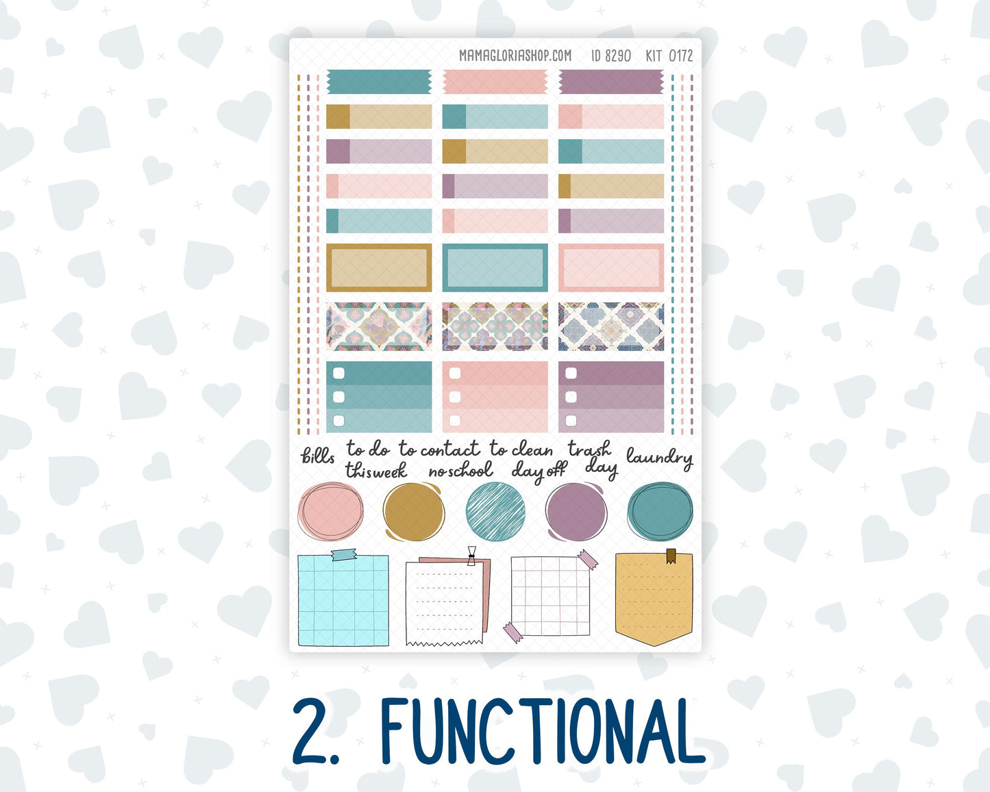 Kit 0172 Hobonichi Cousin – Weekly Kit – 1.3” Wide Columns - Mosaic
