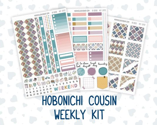Kit 0172 Hobonichi Cousin – Weekly Kit – 1.3” Wide Columns - Mosaic