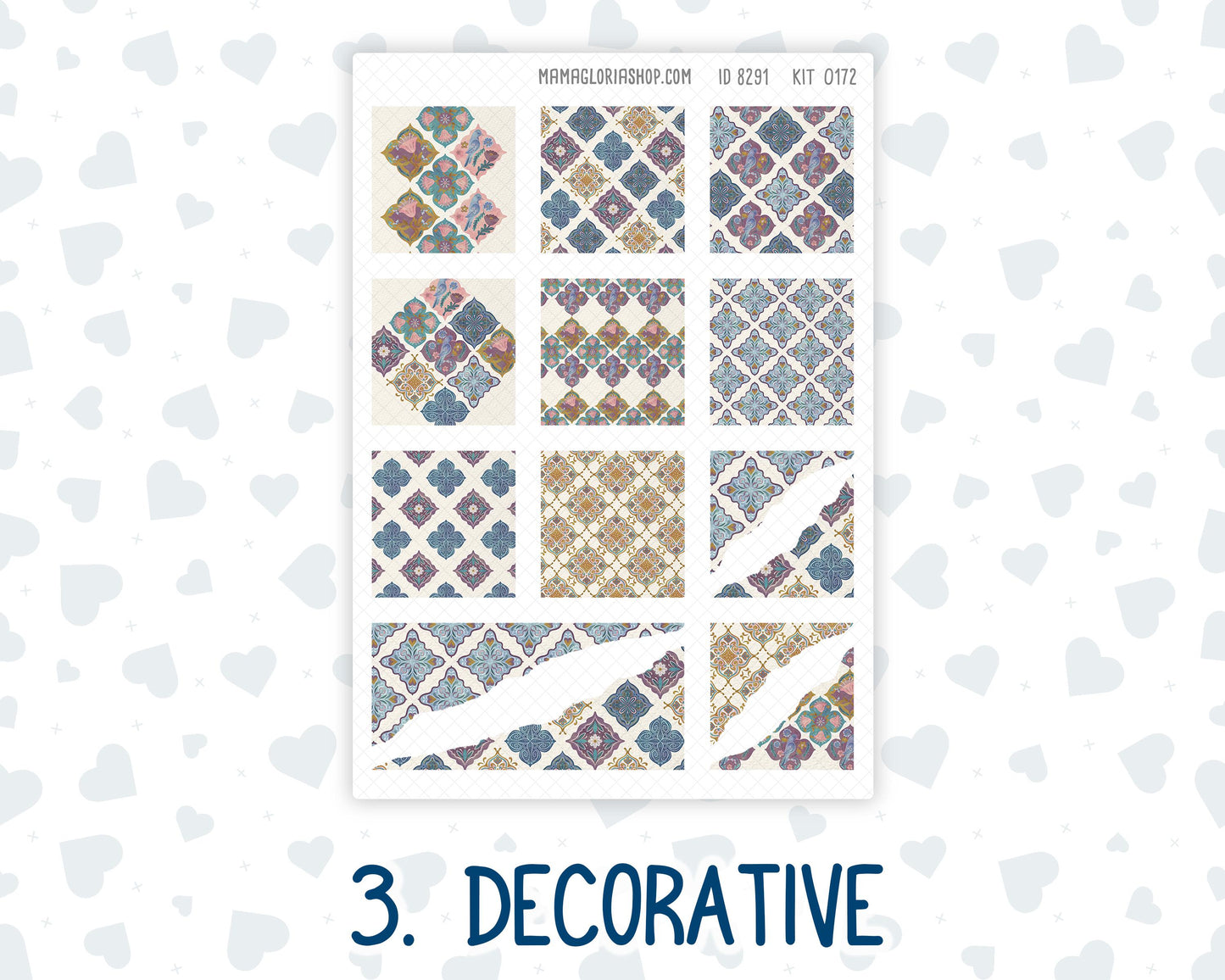 Kit 0172 Hobonichi Cousin – Weekly Kit – 1.3” Wide Columns - Mosaic