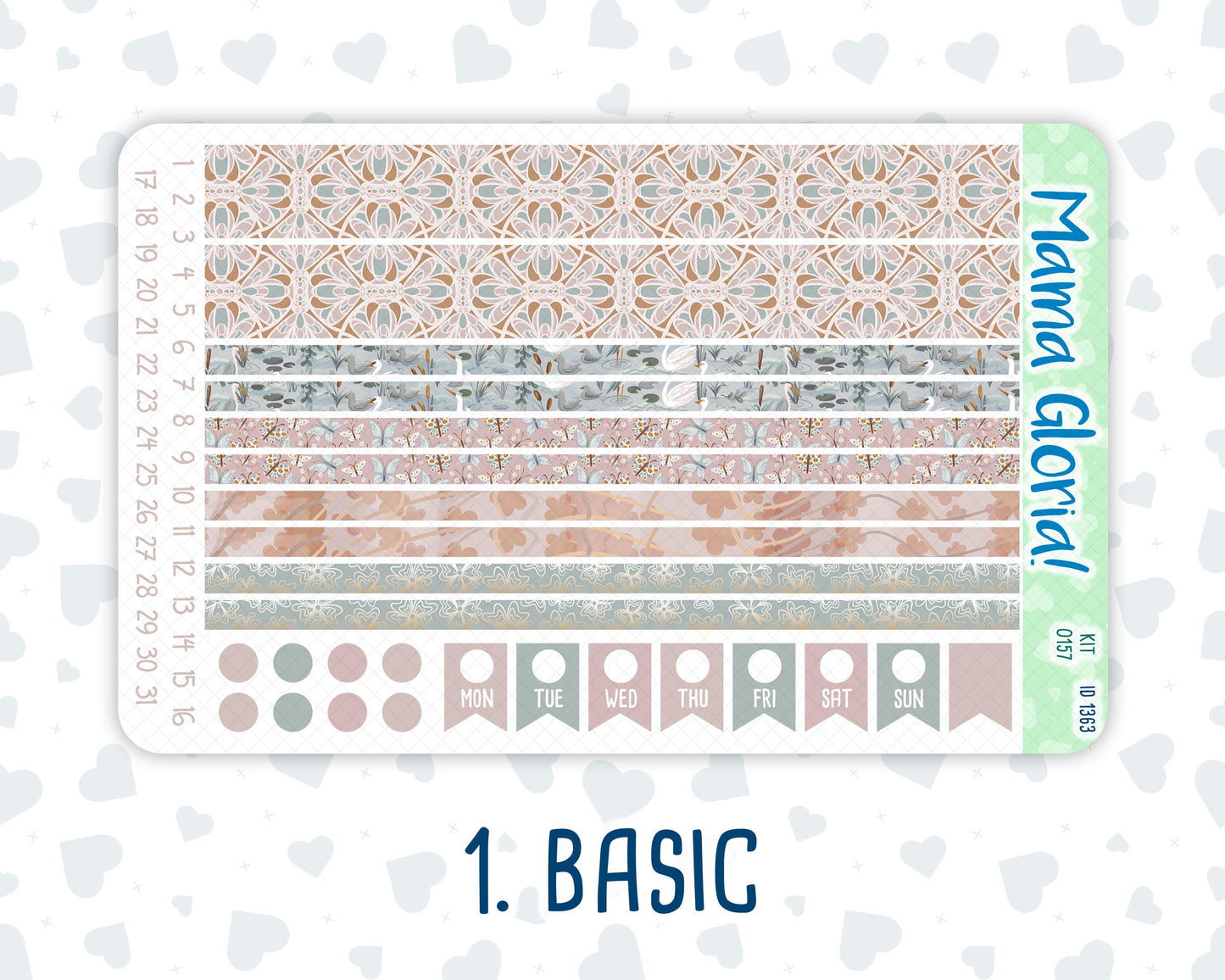 Kit 0157 - 7x9 - Swan Lake - Weekly Kit For EC Horizontal Planners