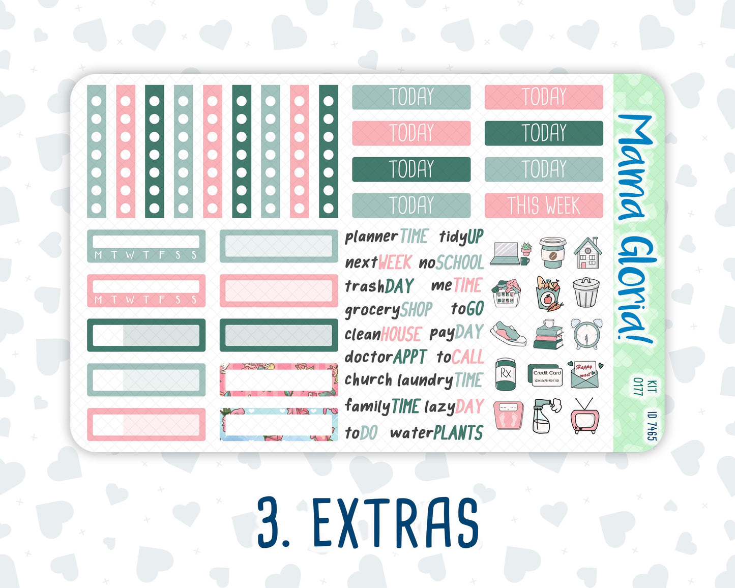 Kit 0177 - 7x9 - Books&Roses - Weekly Kit For EC Horizontal Planners