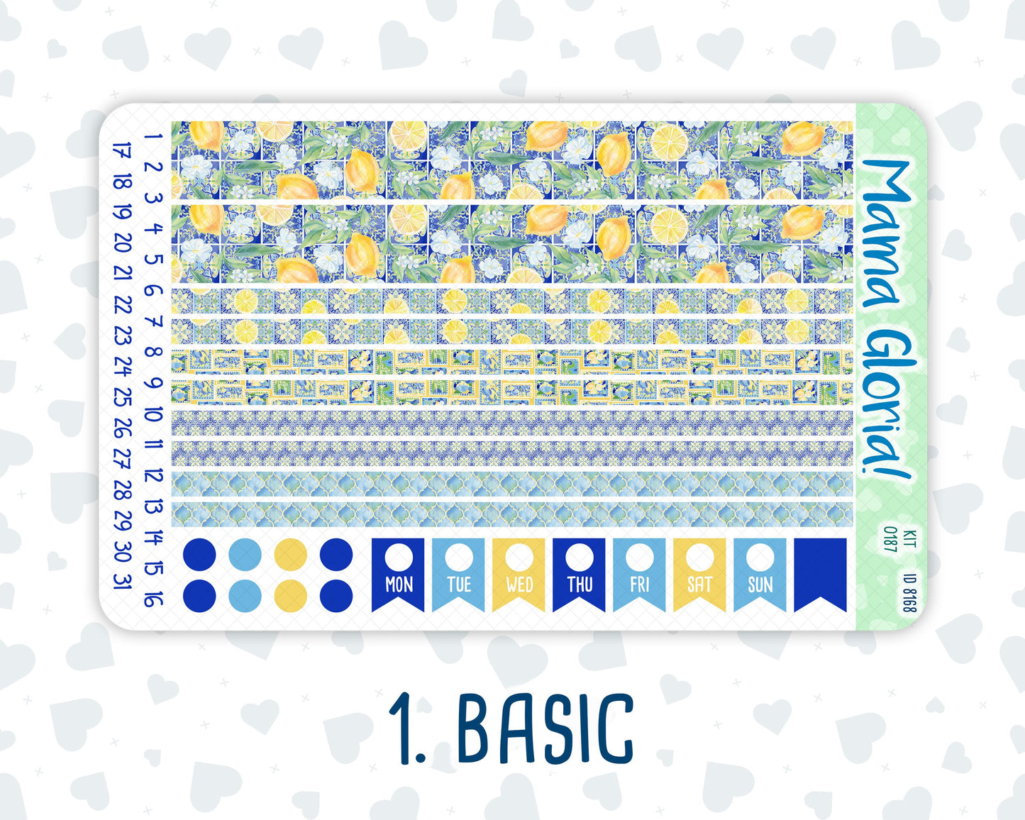 Kit 0187 - 7x9 - Lemon&Mosaic - Weekly Kit For EC Horizontal Planners