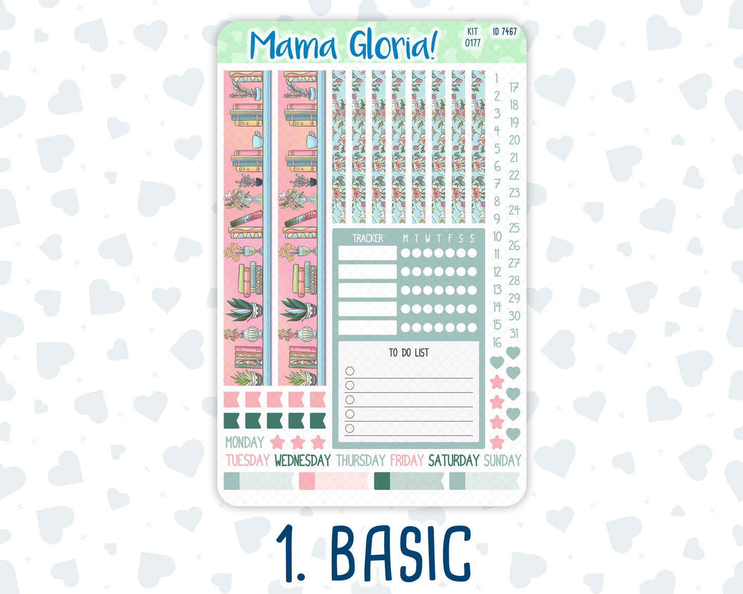 Kit 0177 - A5 Compact Vertical - Books&Roses - Weekly