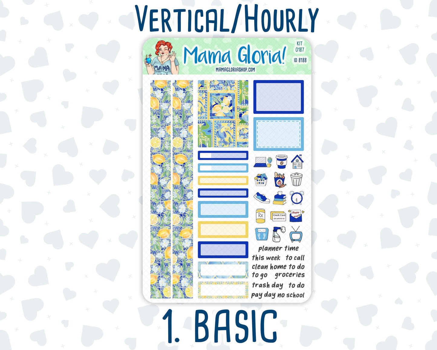 Kit 0187 - 7x9 - Lemon&Mosaic - Weekly Kit For Planners