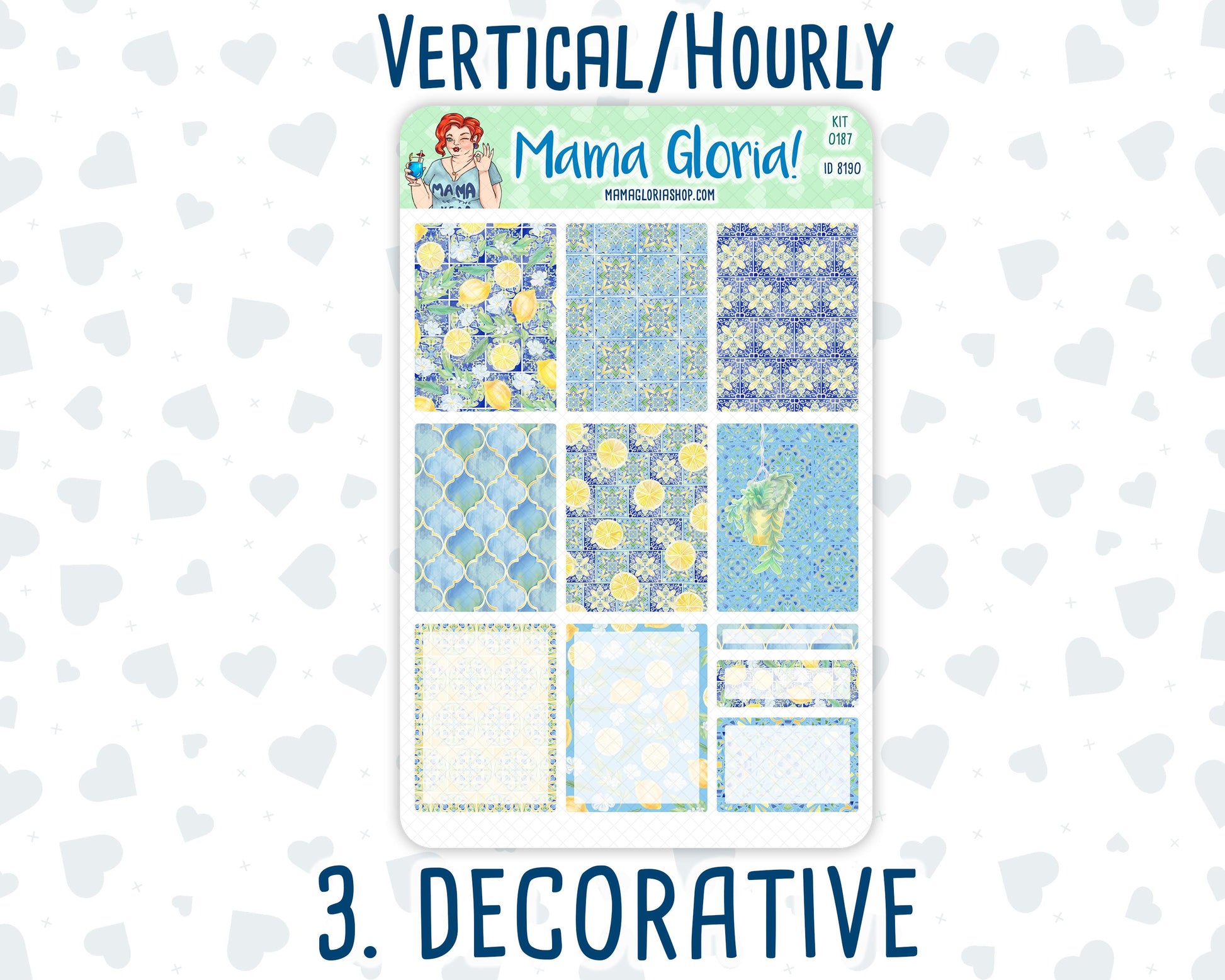 Kit 0187 - 7x9 - Lemon&Mosaic - Weekly Kit For Planners