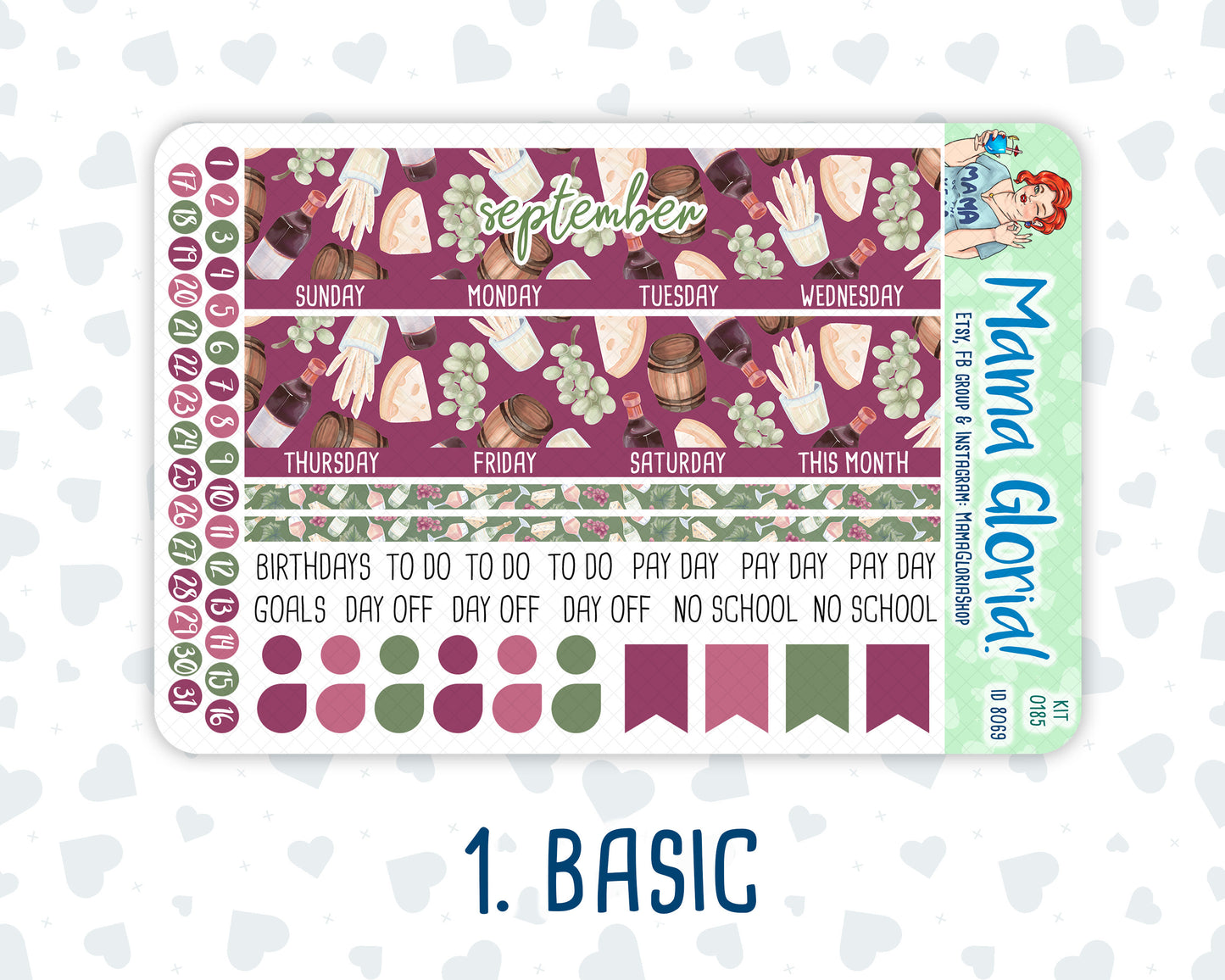 Kit 0185 -A5 -Monthly - Wine Time - September - Autumn Kit