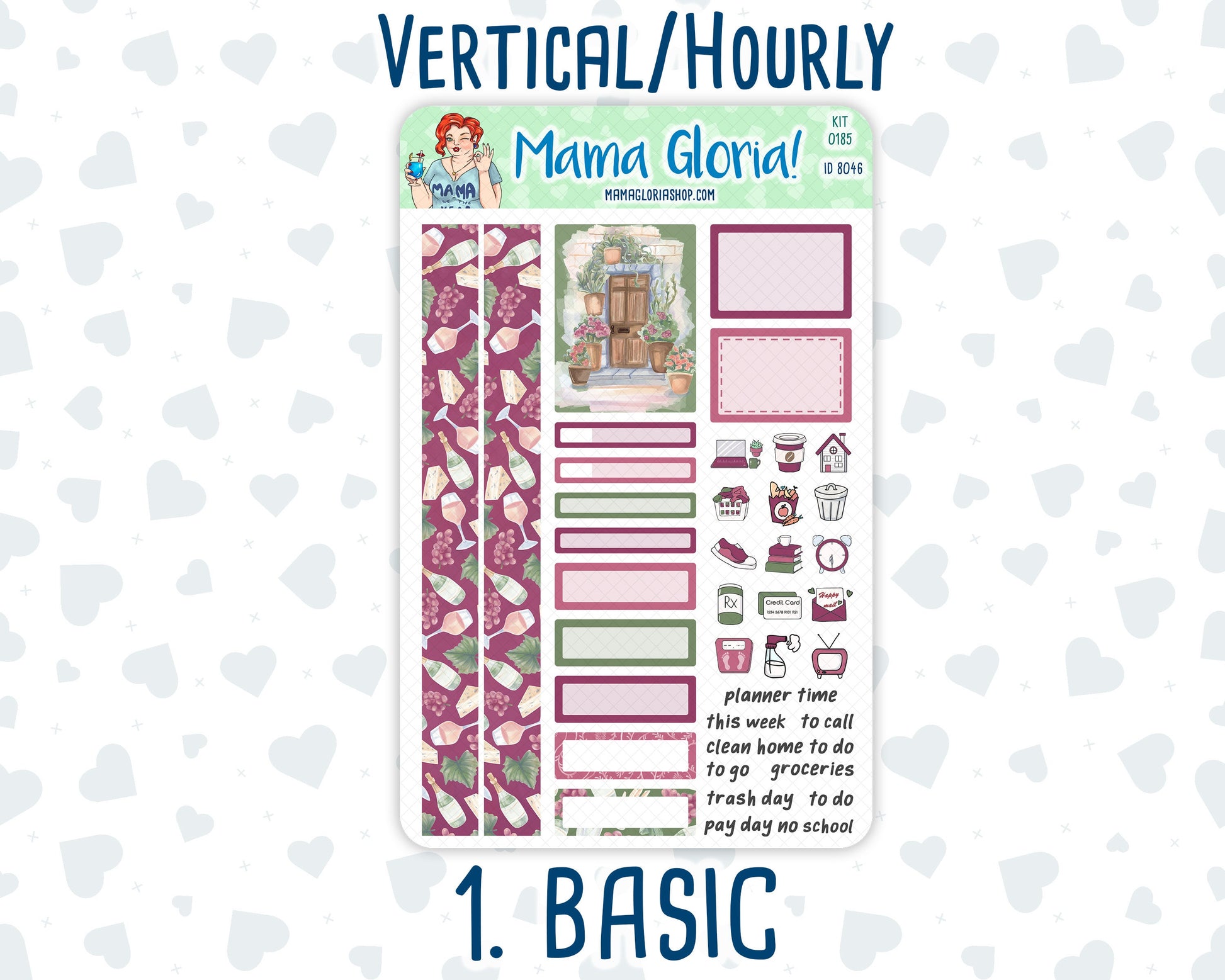 Kit 0185 - 7x9 - Wine Time - September - Autumn- Weekly Kit For Planners