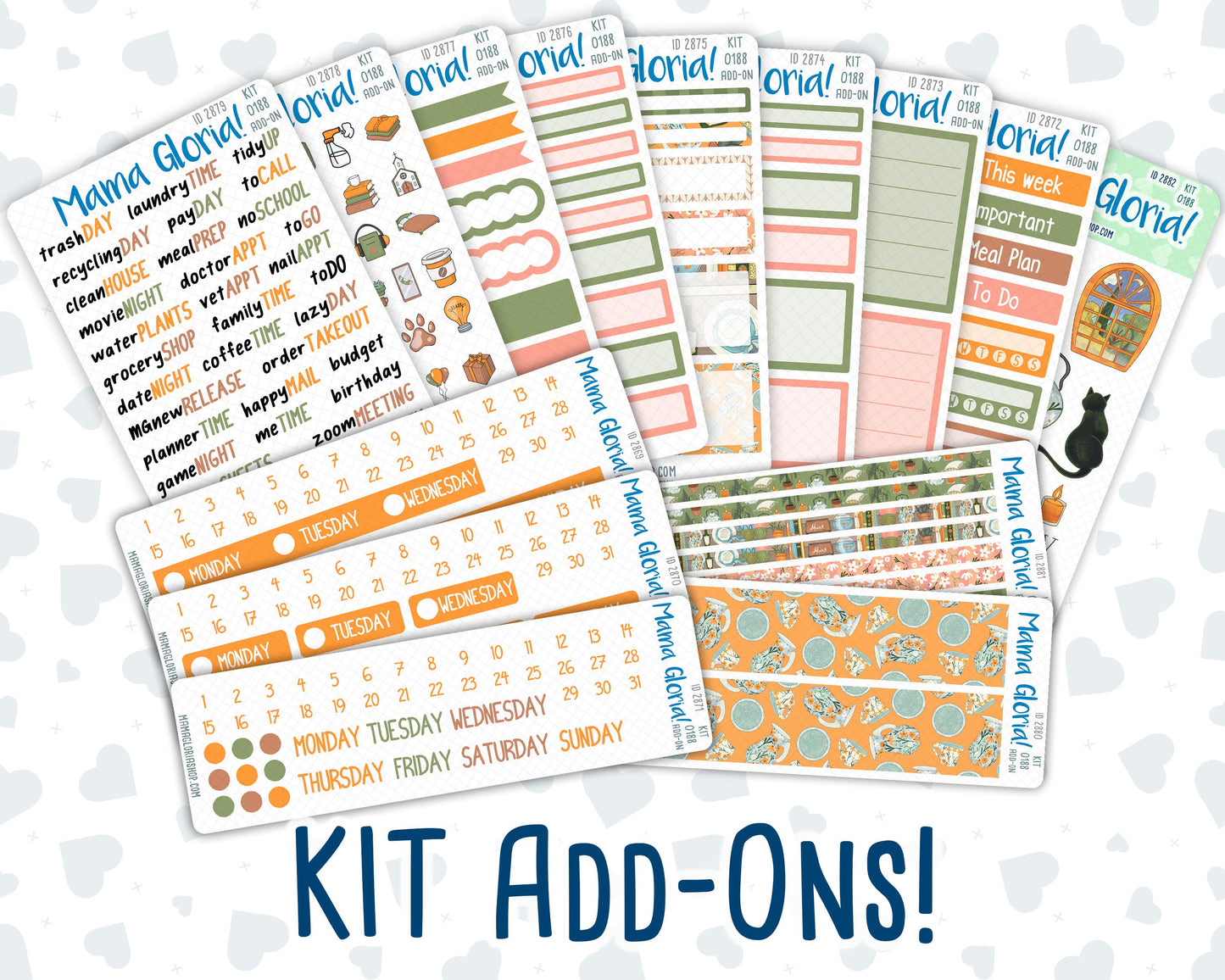 Kit 0188 Add Ons - Cozy Nights - Planner Stickers - October - Kit 2024