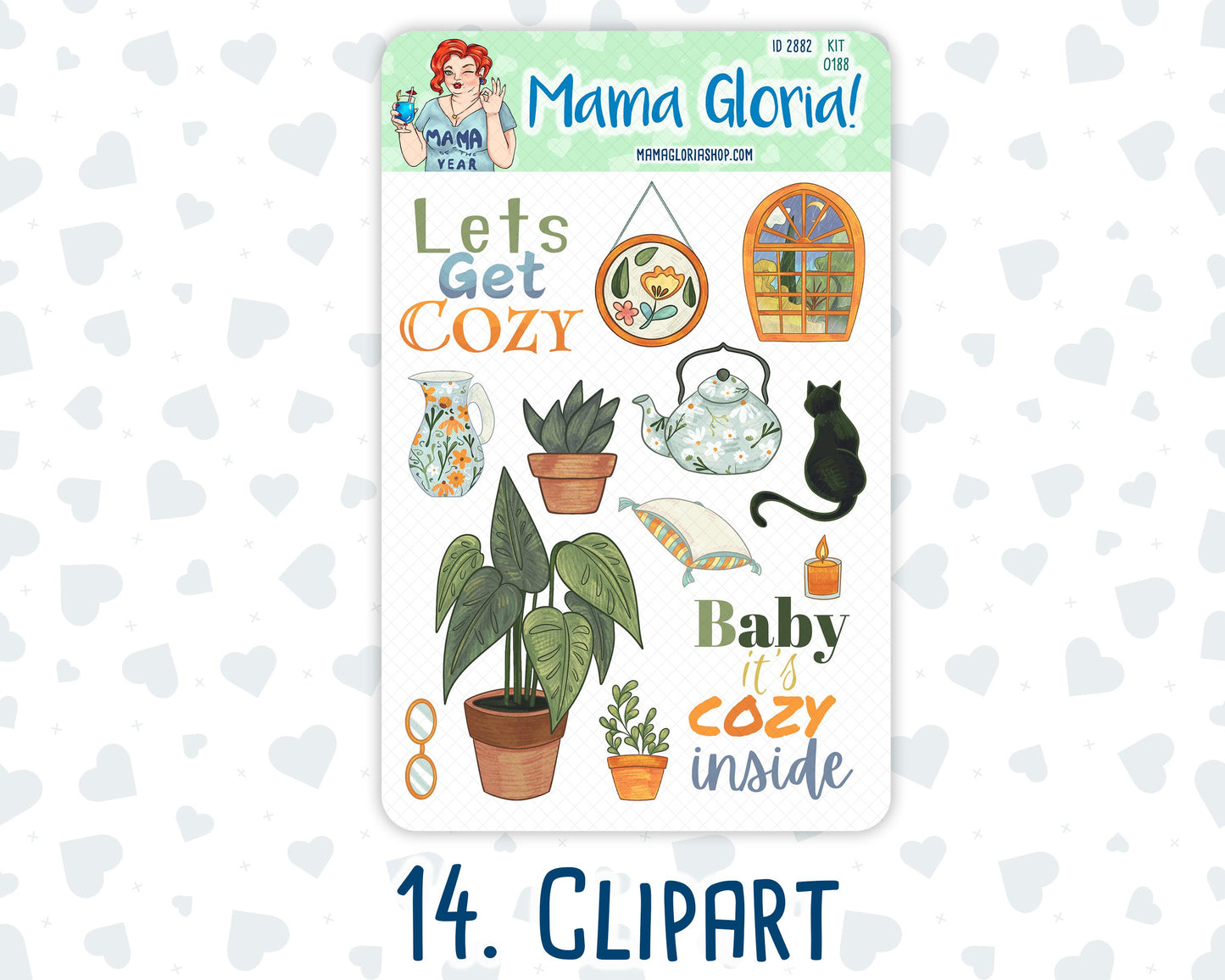 Kit 0188 Add Ons - Cozy Nights - Planner Stickers - October - Kit 2024