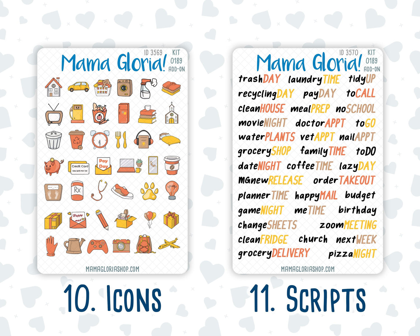 Kit 0189 Add Ons - Fall Backing - Planner Stickers - October - Kit 2024