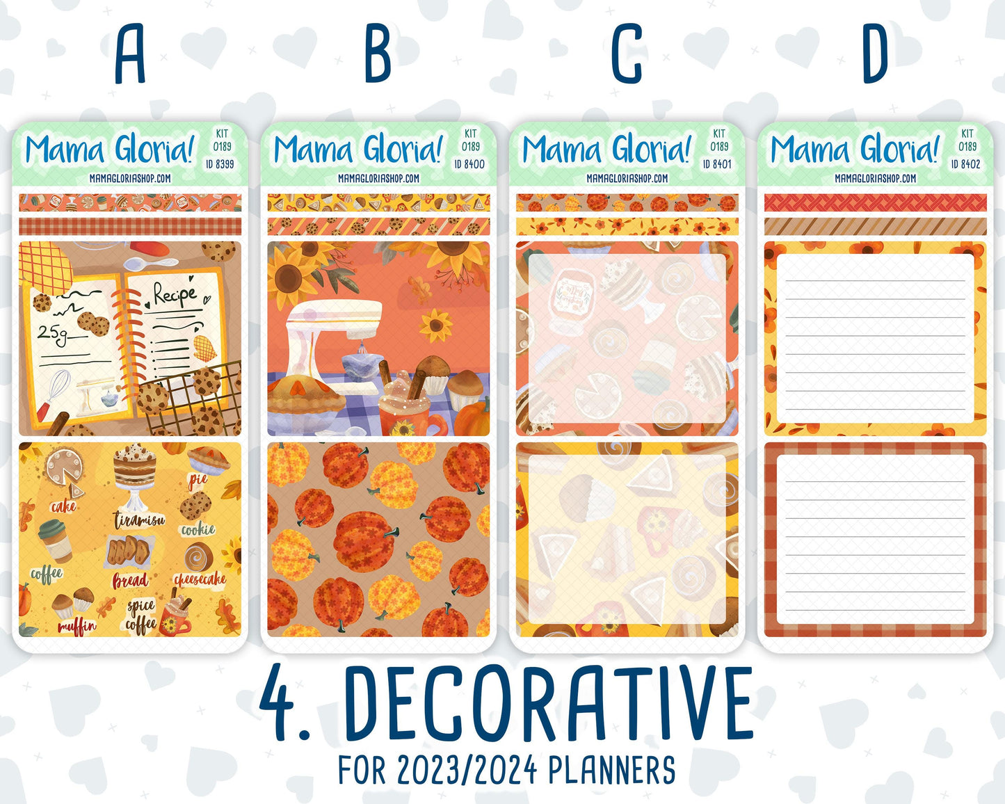 Kit 0189 - 7x9 Daily Duo - Fall Backing- October - Planner