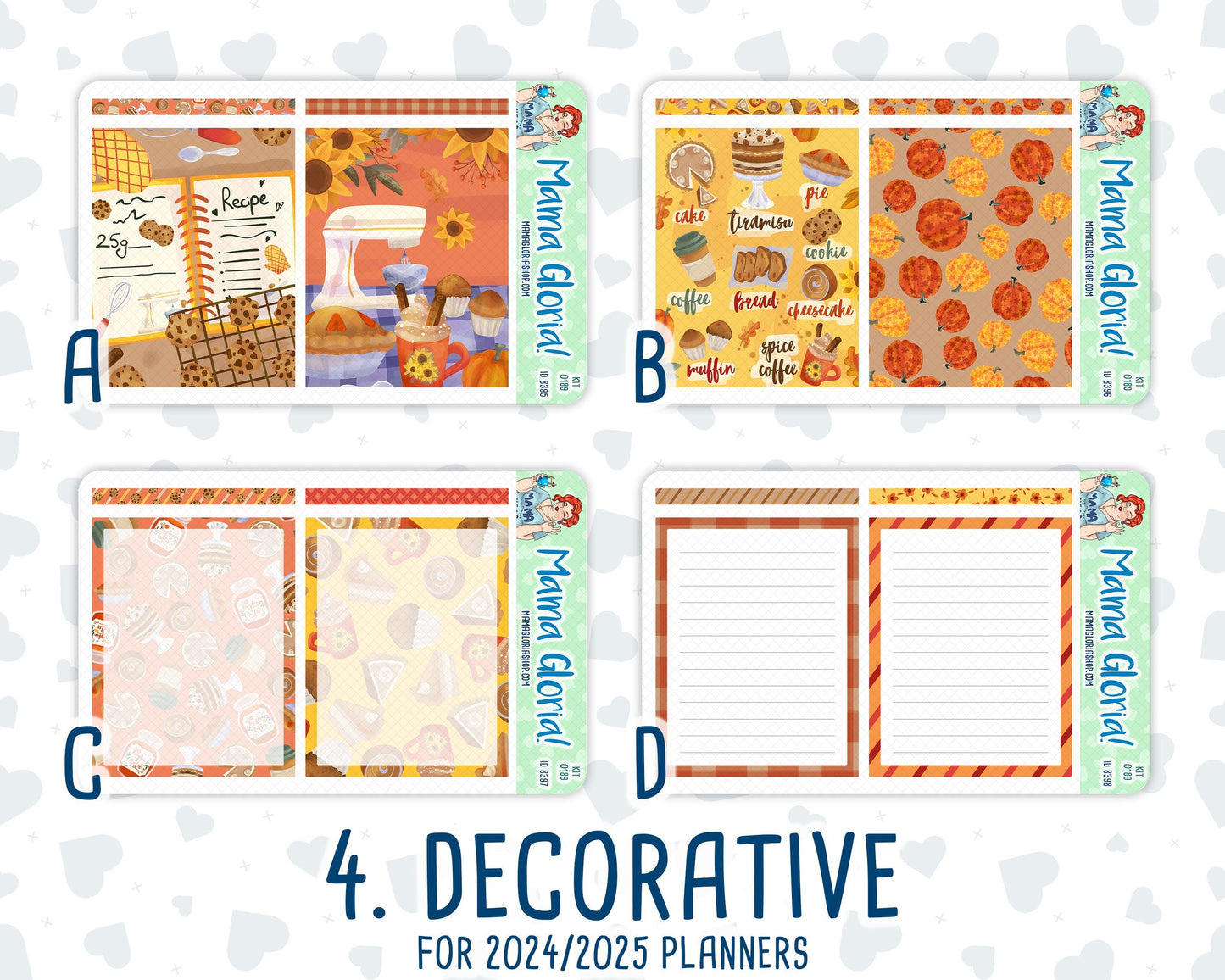 Kit 0189 - 7x9 Daily Duo - Fall Backing- October - Planner