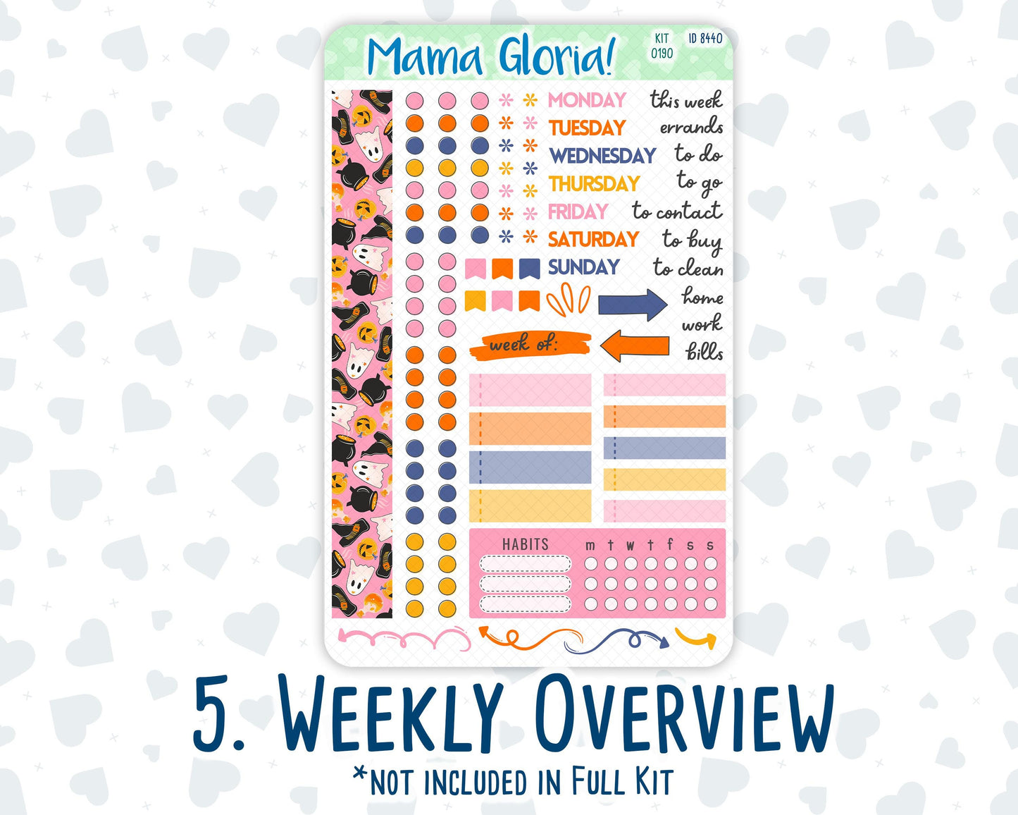 Kit 0190 - 7x9 Daily Duo - Halloween Spooktacular - October - Planner
