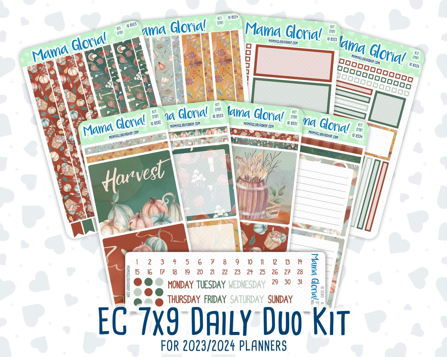 Kit 0191 - 7x9 Daily Duo - Autumn Harvest - October - Planner