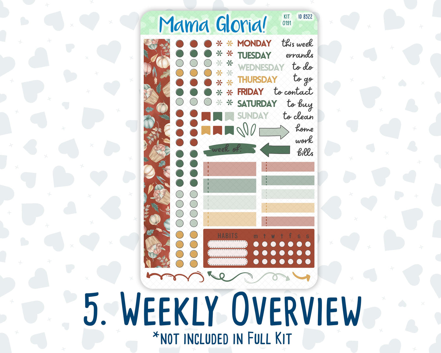 Kit 0191 - 7x9 Daily Duo - Autumn Harvest - October - Planner
