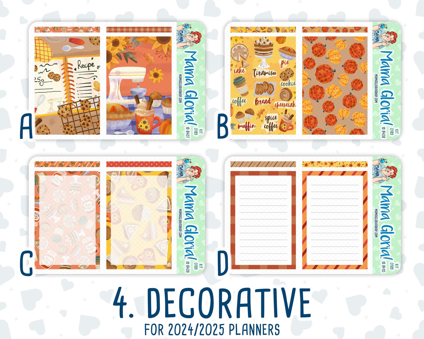 Kit 0189 - A5 Daily Duo - Fall Backing - October - Planner