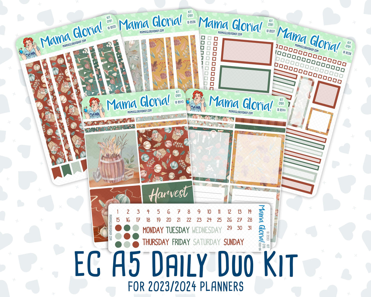 Kit 0191 - A5 Daily Duo - Autumn Harvest - October - Planner